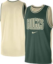 Nike Men's Nike Hunter Green/Cream Milwaukee Bucks Courtside Versus Force Split DNA Performance Mesh Tank Top