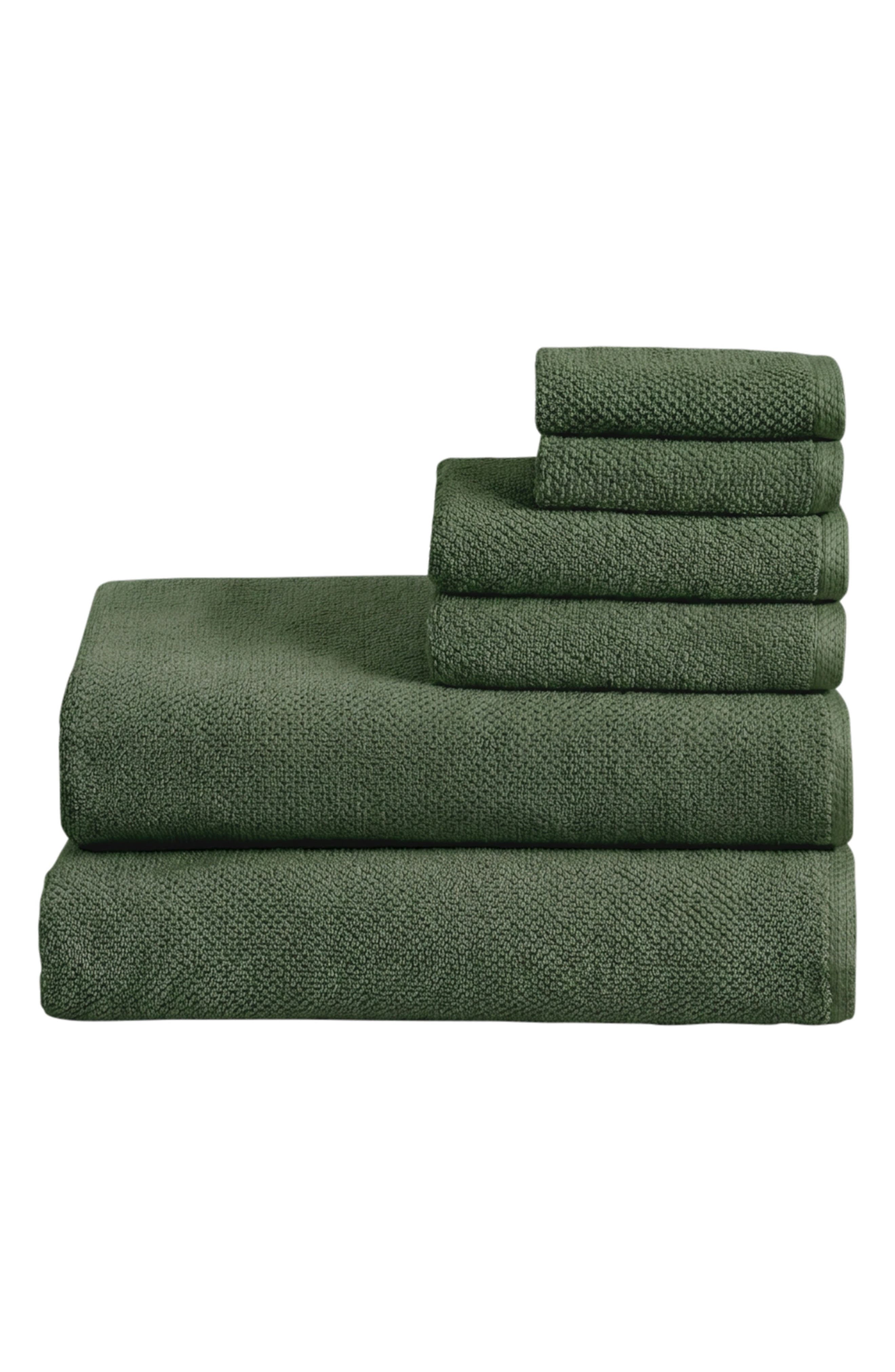 6-Piece Cotton Textured Bath Sheet Set