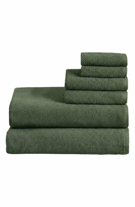 6-Piece Cotton Textured Bath Sheet Set