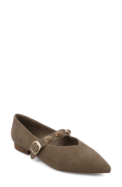 Abrina Mary Jane Leather Flat