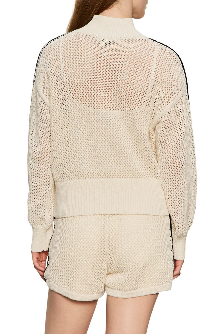 Open Stitch Track Jacket, Alternate, color, COLLAGEN WHITE/ BLACK