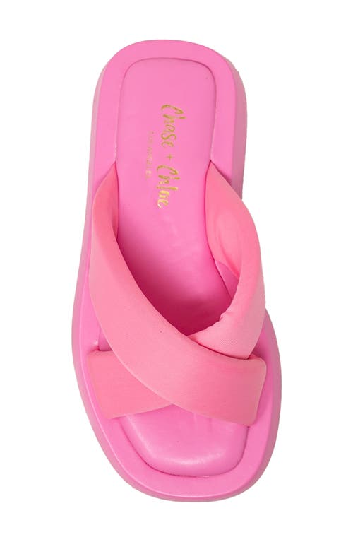Chase & Chloe Chase And Chloe Crossover Flatform Slide Sandal