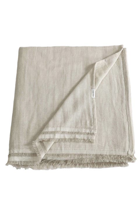Fine Weave Linen & Cotton Blend Throw Blanket