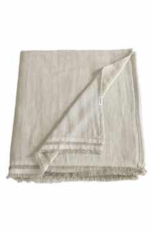 Calvin Klein Fine Weave Linen & Cotton Blend Throw Blanket