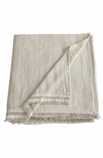 Calvin Klein Fine Weave Linen & Cotton Blend Throw Blanket