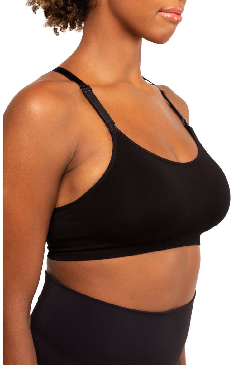 Chelsea Nursing Bra Racer Back, Alternate, color, BLACK