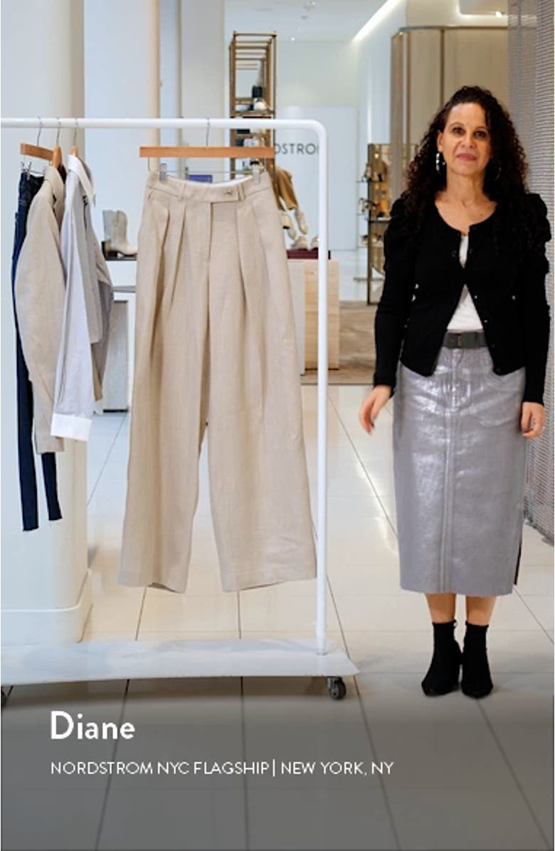 Cassie Wide Leg Linen Trousers, sales video thumbnail