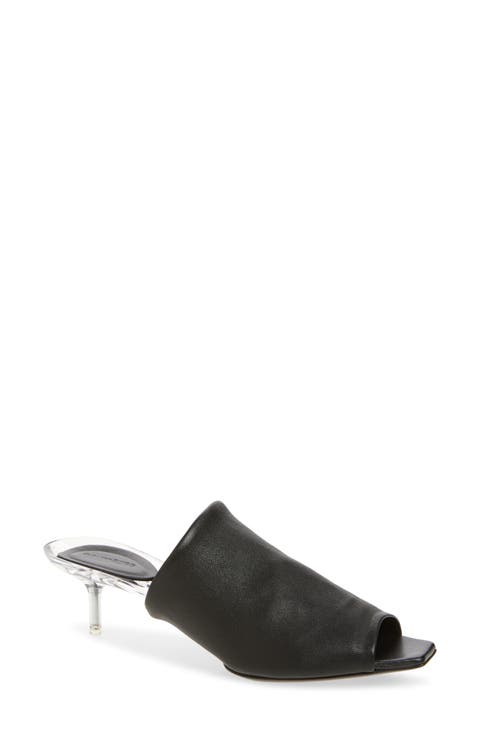 Transparent Sole Leather Slide Sandal (Women)