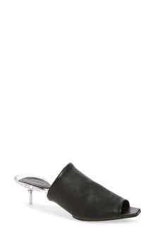 Transparent Sole Leather Slide Sandal