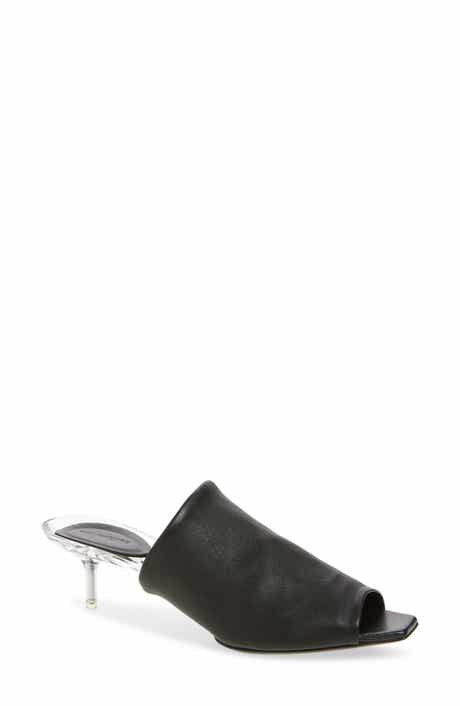 Transparent Sole Leather Slide Sandal
