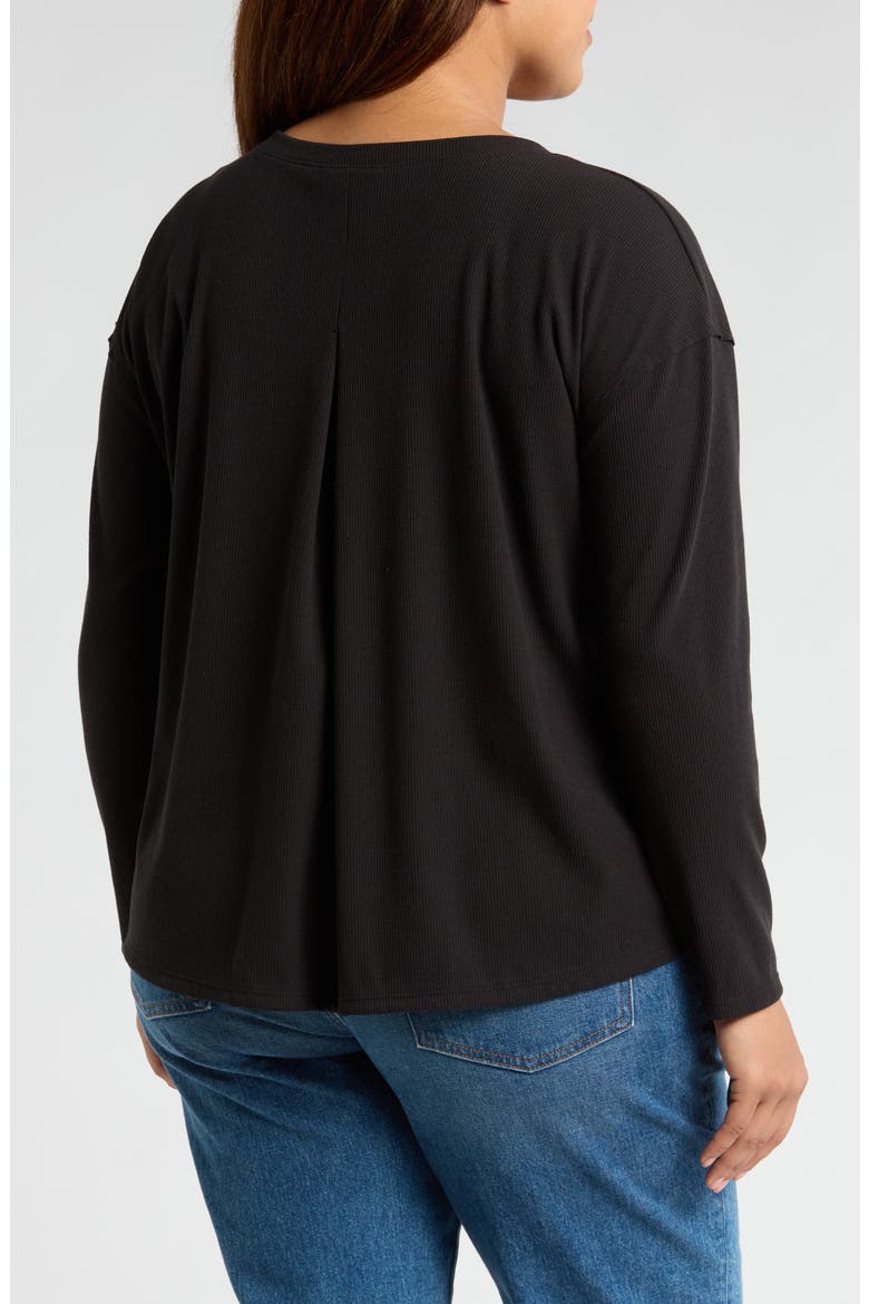 Pleated Back Top, Alternate, color, BLACK