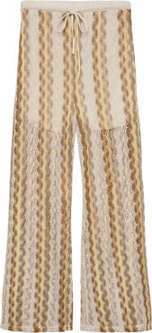 VERO MODA Teresa Open Stitch Stripe Drawstring Pants