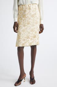 Saint Laurent Brocade Pencil Skirt