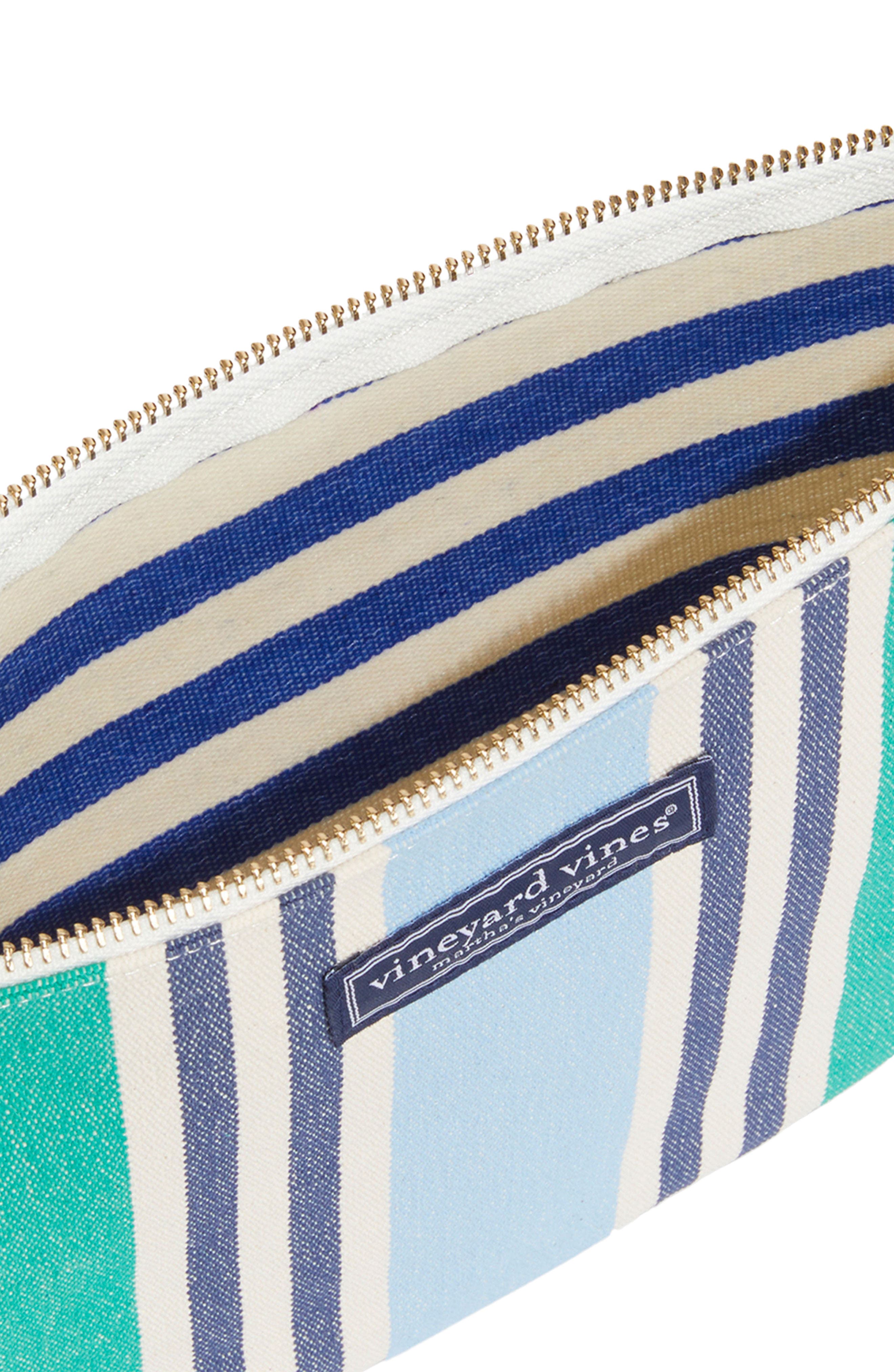 vineyard vines Blocked Stripe Zip Pouch, Alternate, color, 