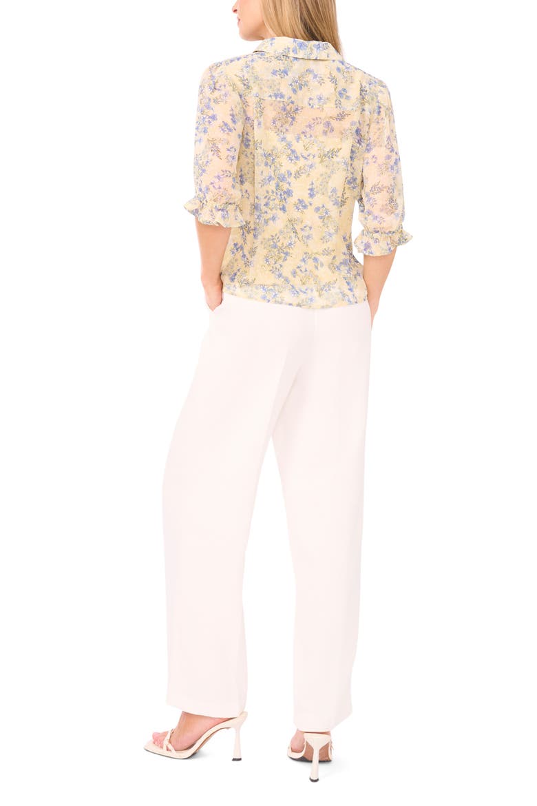 Floral Print Woven Shirt, Alternate, color, PASTEL YELLOW
