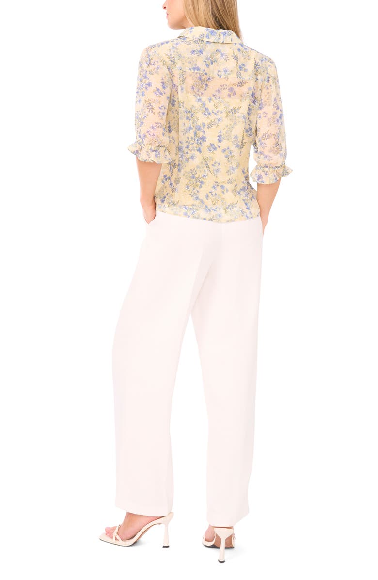 Halogen<sup>®</sup> Floral Print Woven Shirt, Alternate, color, Pastel Yellow