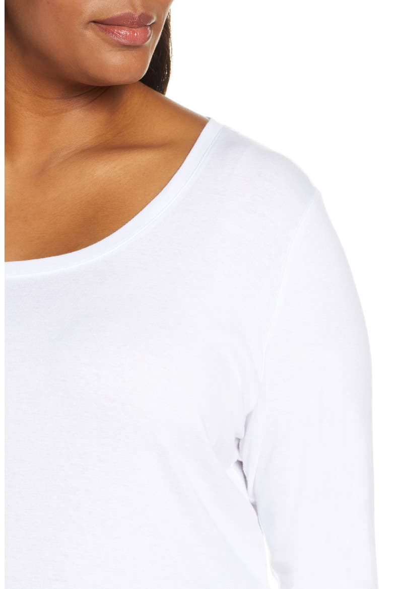 Melody Long Sleeve Scoop Neck Tee, Alternate, color, WHITE