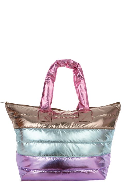 Kids' Icy Colorblock Shiny Puffer Overnight Bag