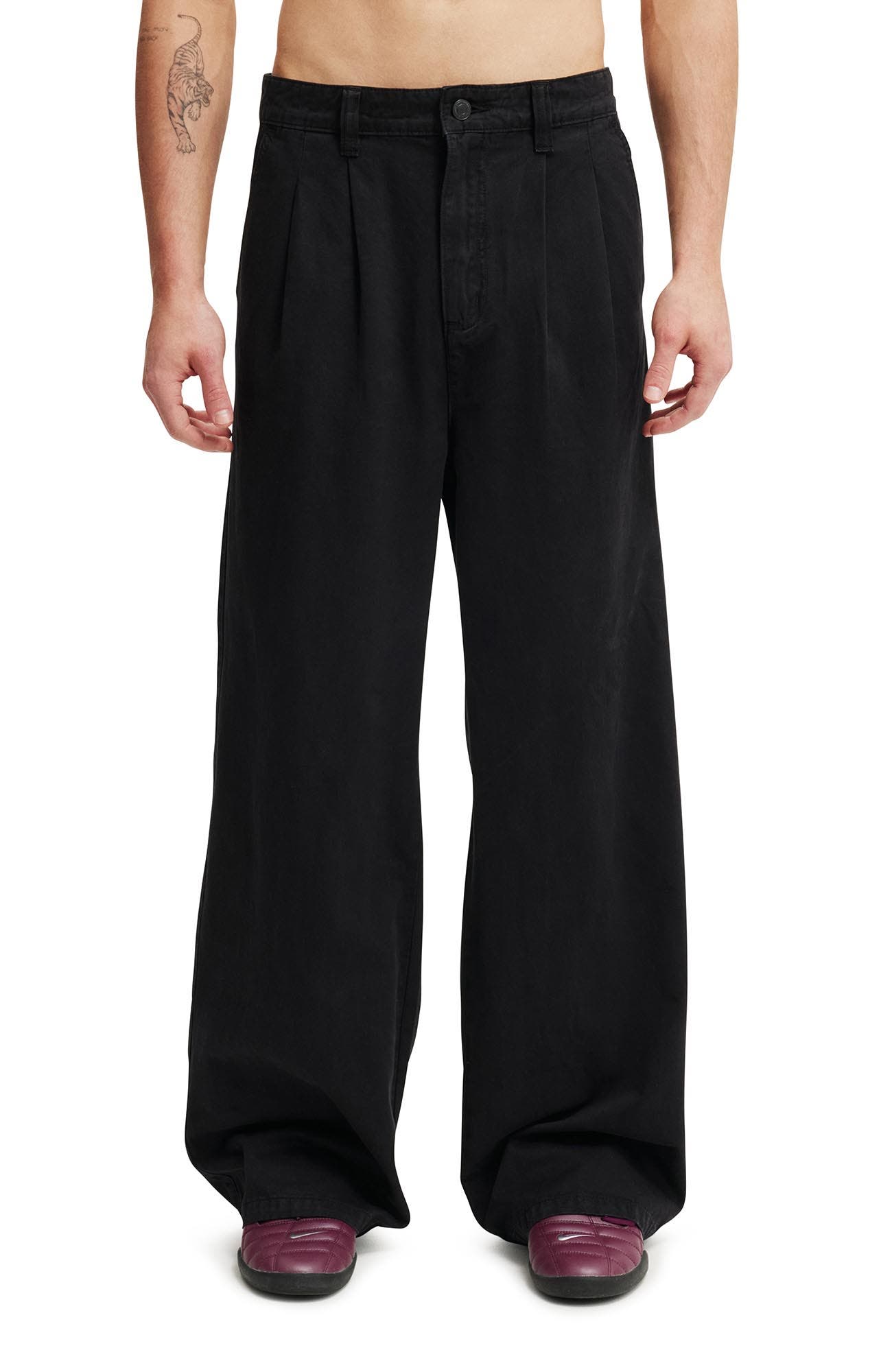 パンツ Pleated Wide-Leg Baggy Pants Cotton On Men's Super Baggy Pleated Pant (Men) | Nordstrom