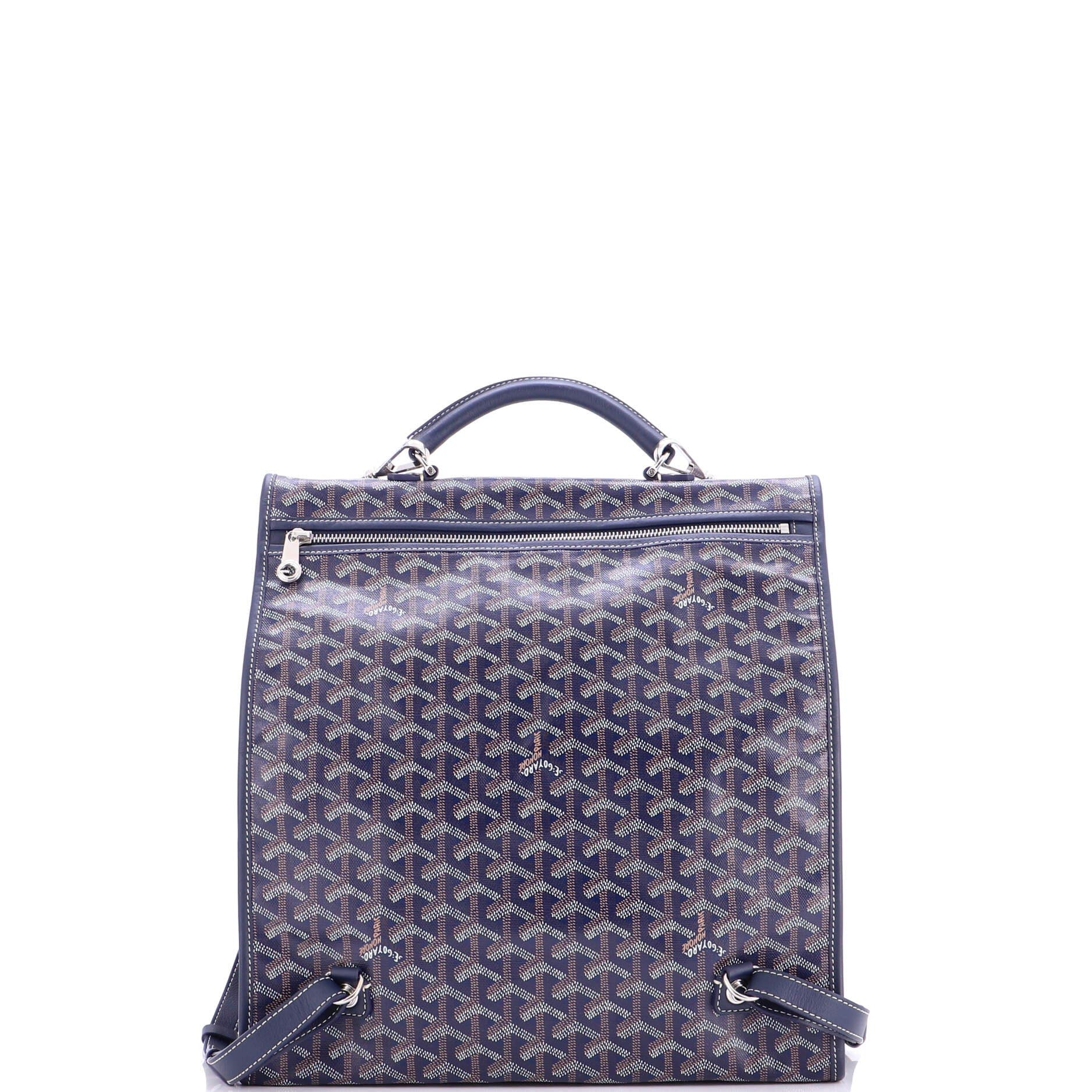 Pre-Owned Goyard Saint Leger Briefcase Backpack Coated Canvas, Alternate, color, 