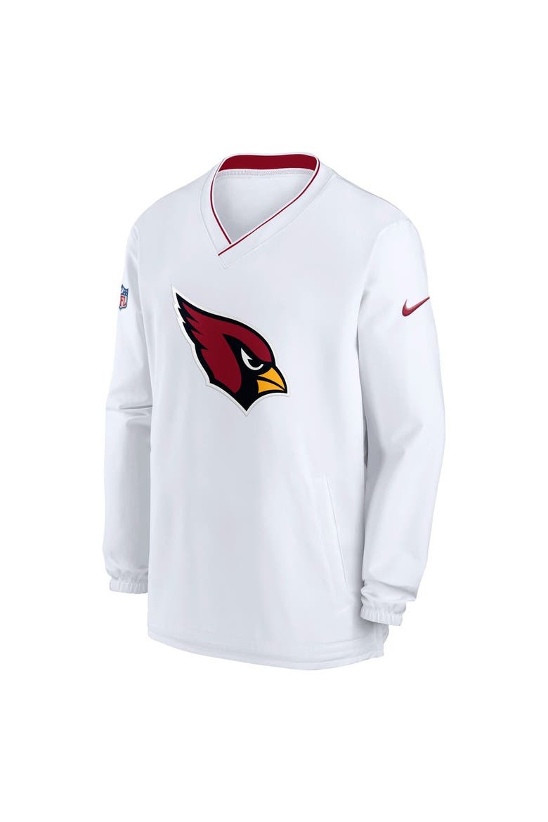 Men's Nike White Arizona Cardinals 2023/24 Sideline Repel V-Neck Long Sleeve Pullover Windshirt, Alternate, color, White