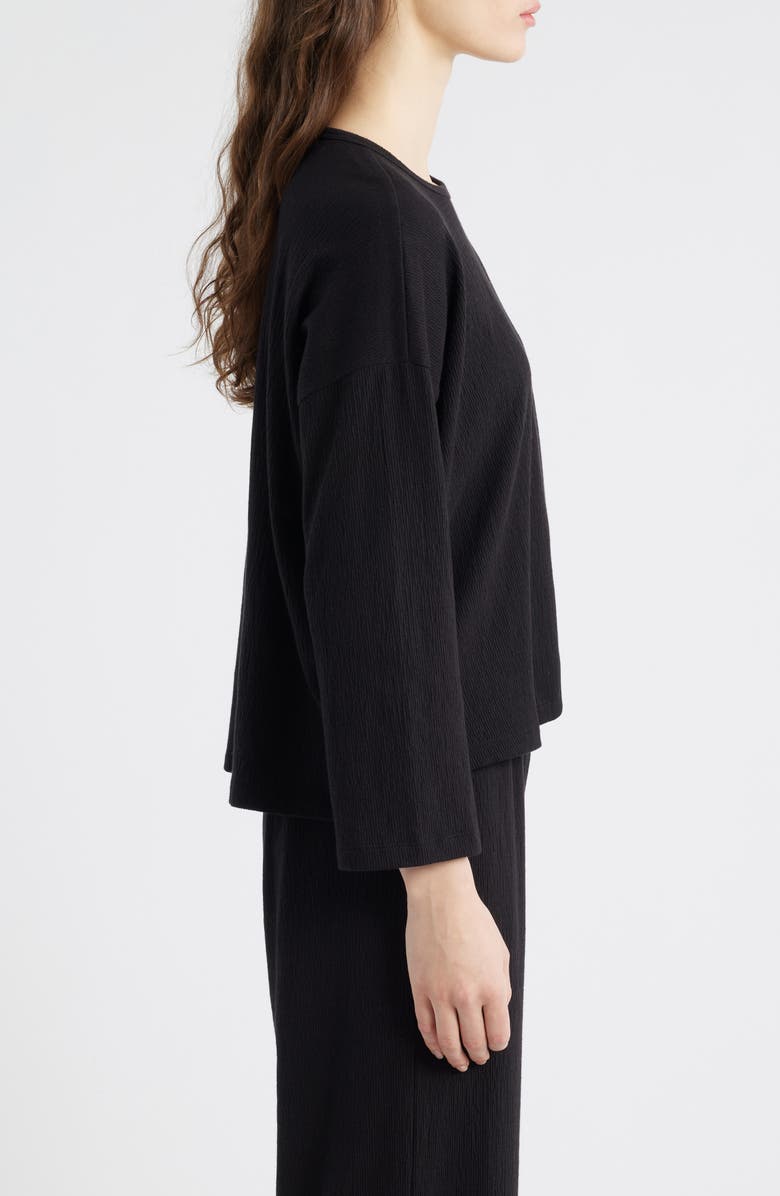 Eileen Fisher Bracelet Sleeve Top, Alternate, color, Black
