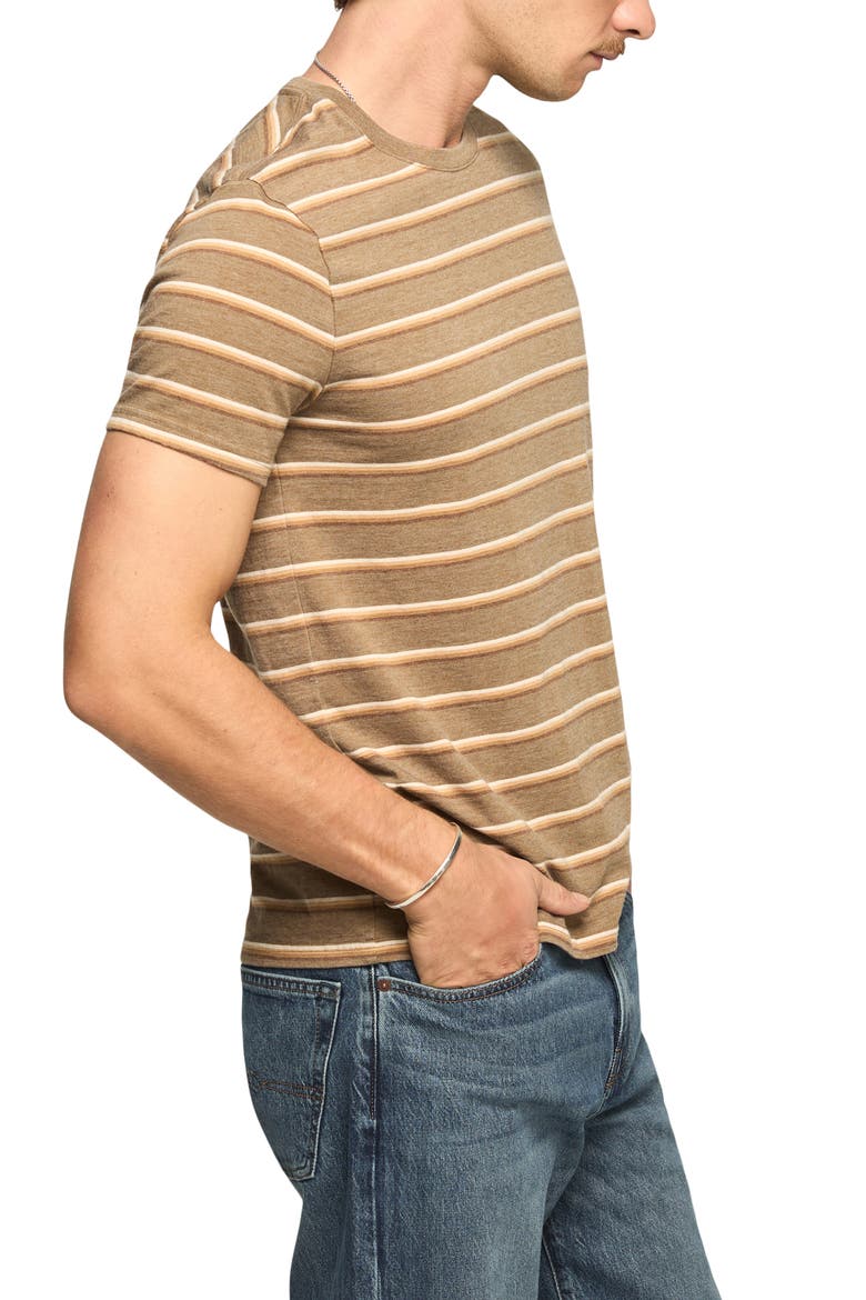Stripe Crewneck T-Shirt, Alternate, color, KANGAROO MULTI