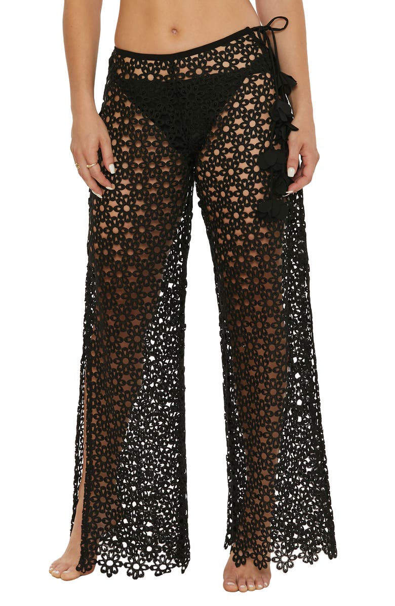 Trina Turk Chateau Floral Mesh Cover-Up Pants, Main, color,