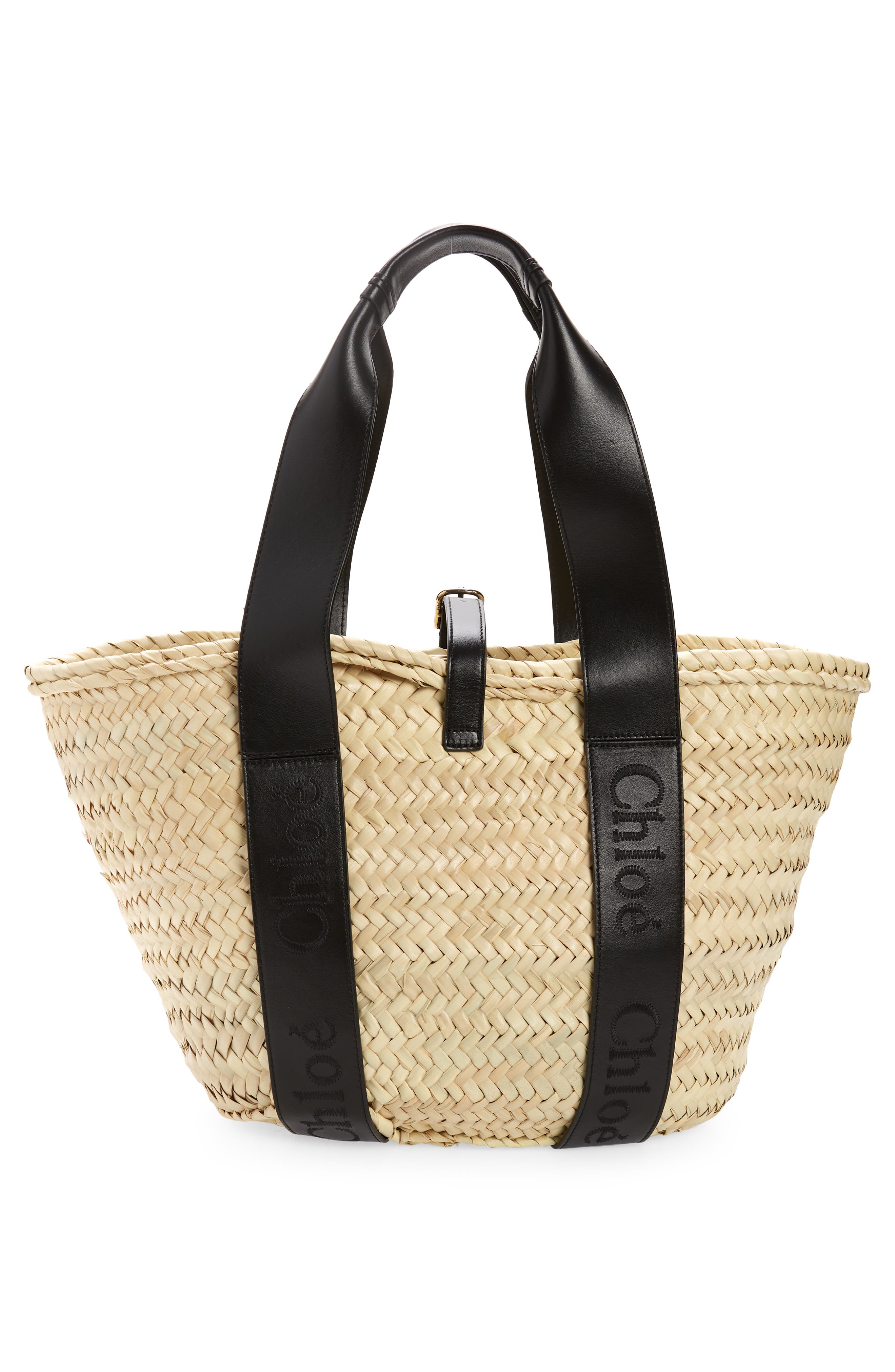 Chloé Sense Woven Palm Basket Tote, Alternate, color, 