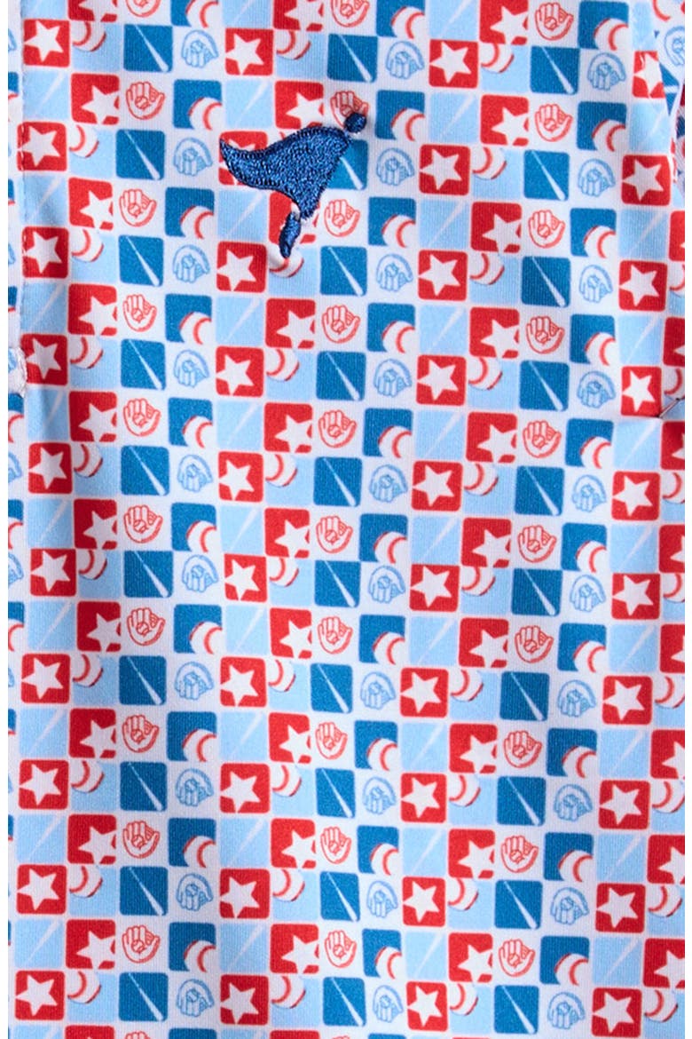 Kids' Baseball Check Print Polo, Alternate, color, RED/ WHITE/ BLUE