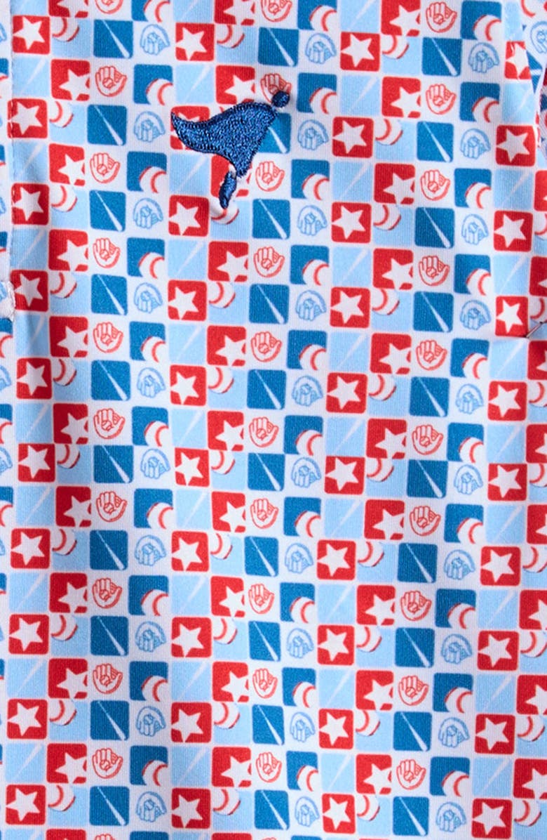 AMERICAN FIT Kids' Baseball Check Print Polo, Alternate, color, Red/ White/ Blue