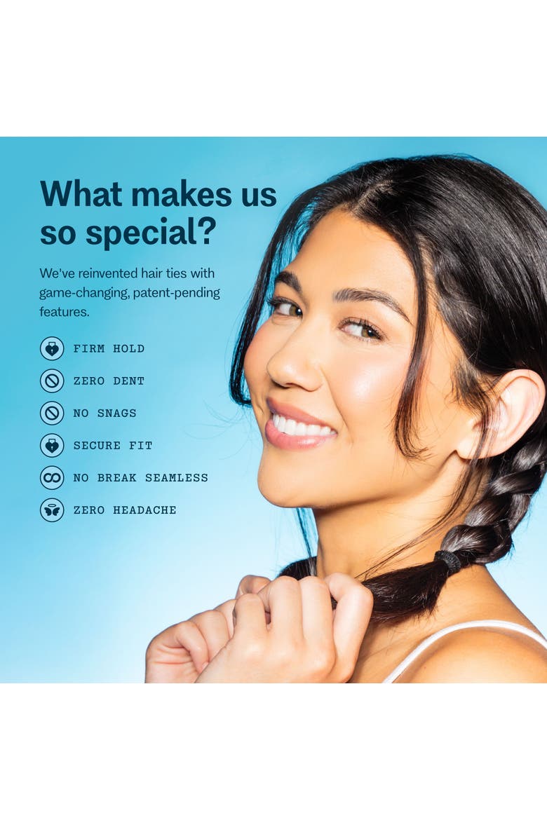 Braid Ends Medium Hair Bands, Alternate, color, Black