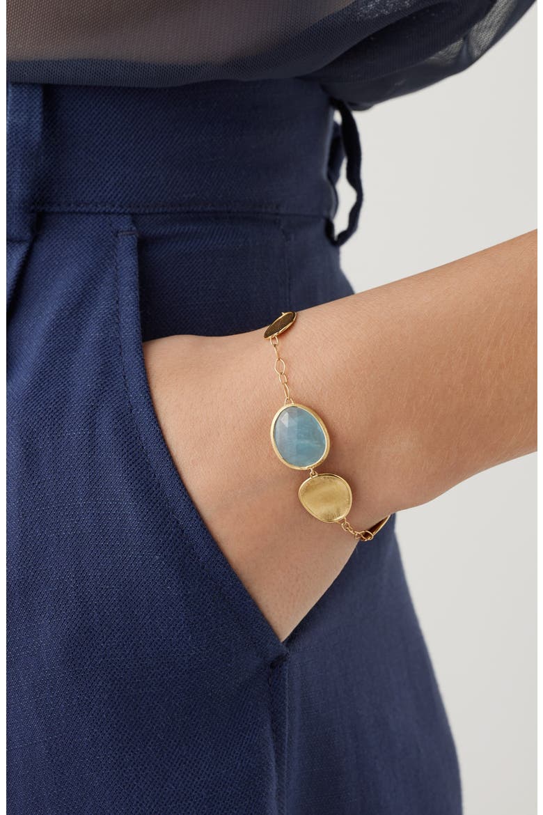 Aquamarine Station Bracelet, Alternate, color, 18K YELLOW GOLD