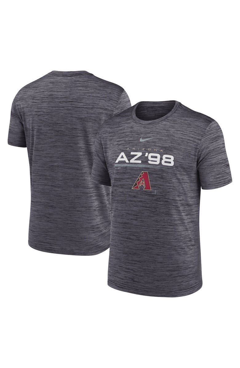 Nike Men's Nike Black Arizona Diamondbacks Wordmark Velocity Performance T-Shirt, Main, color, Heather Black