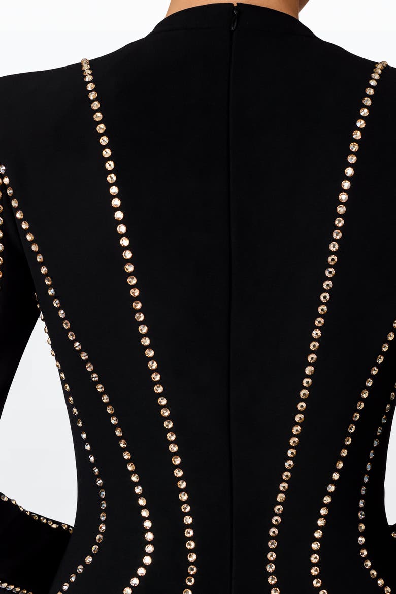 Victoire Rhinestone-Embellished Maxi Gown, Alternate, color, Liquorice