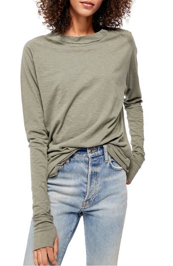 Free People We The Free Arden Extra Long Cotton Top In Green