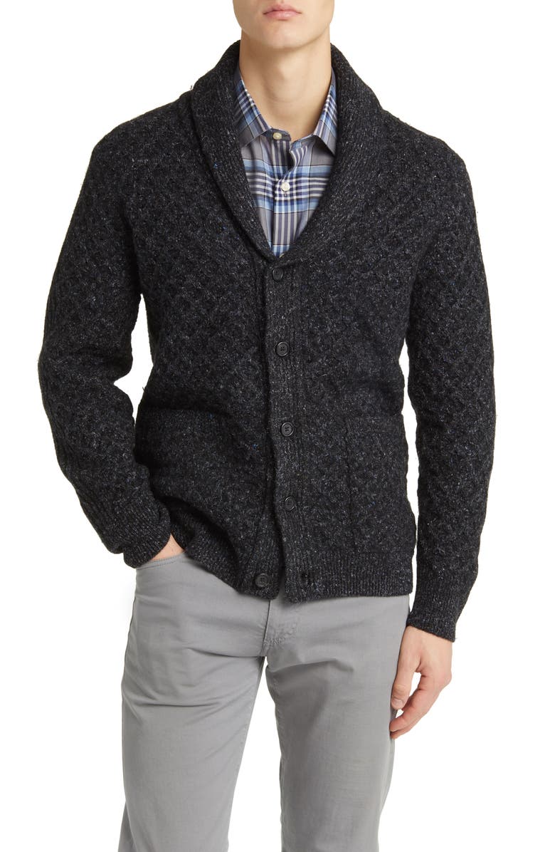 Billy Reid Honeycomb Wool Blend Cardigan, Alternate, color,