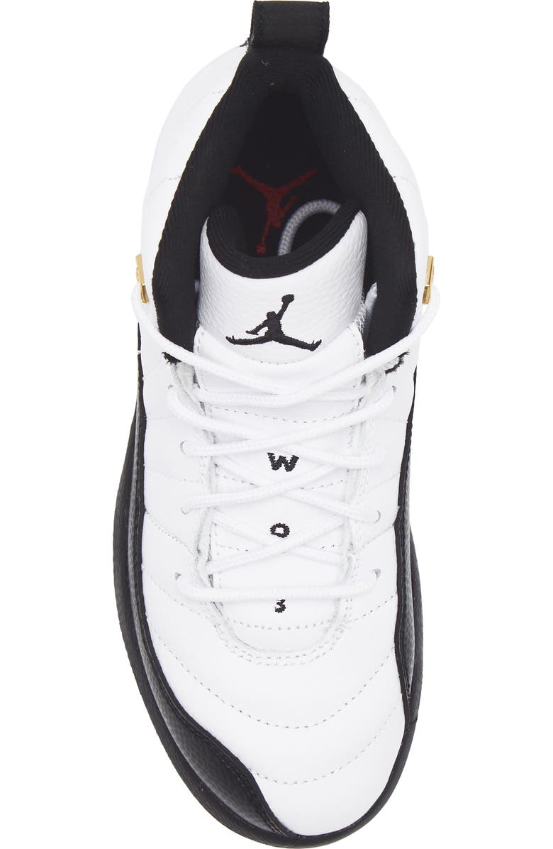 Nike Kids' Air Jordan 12 Retro Basketball Shoe, Alternate, color, 117 White/Black