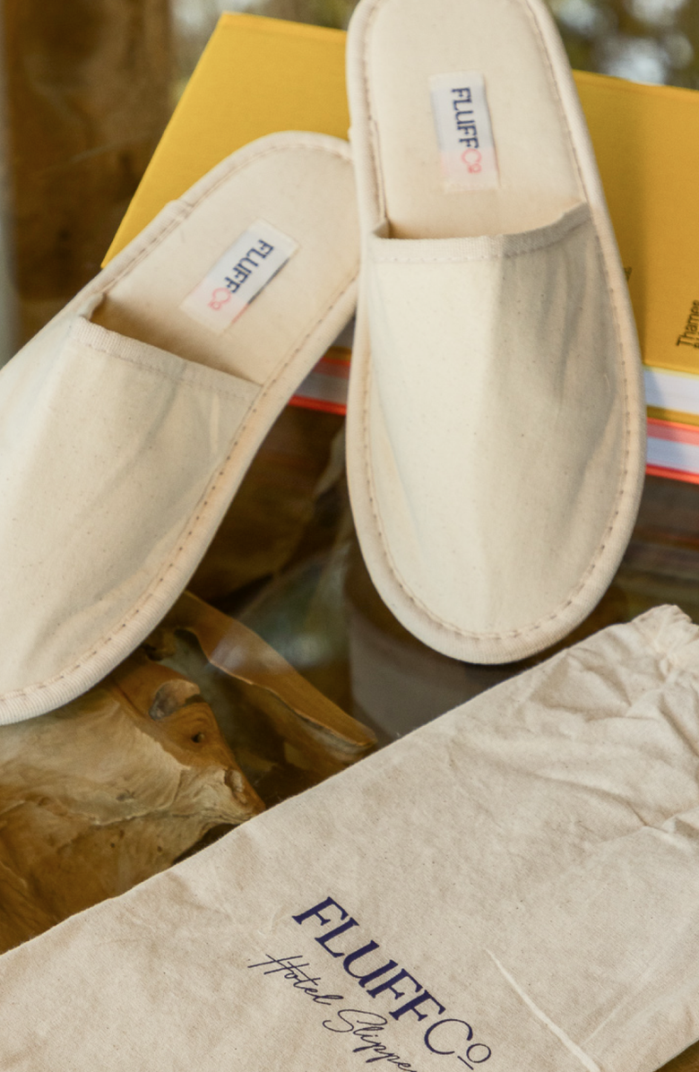 FluffCo | Hotel Comfort Hotel Slippers, Alternate, color, Off White