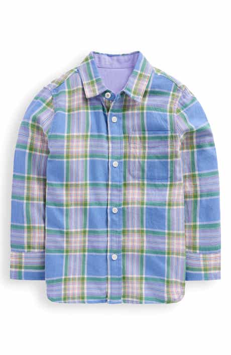 Mini Boden Kids' Plaid Cotton Flannel Button-Up Shirt