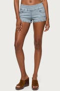 EDIKTED Zaida Stretch Denim Micro Shorts