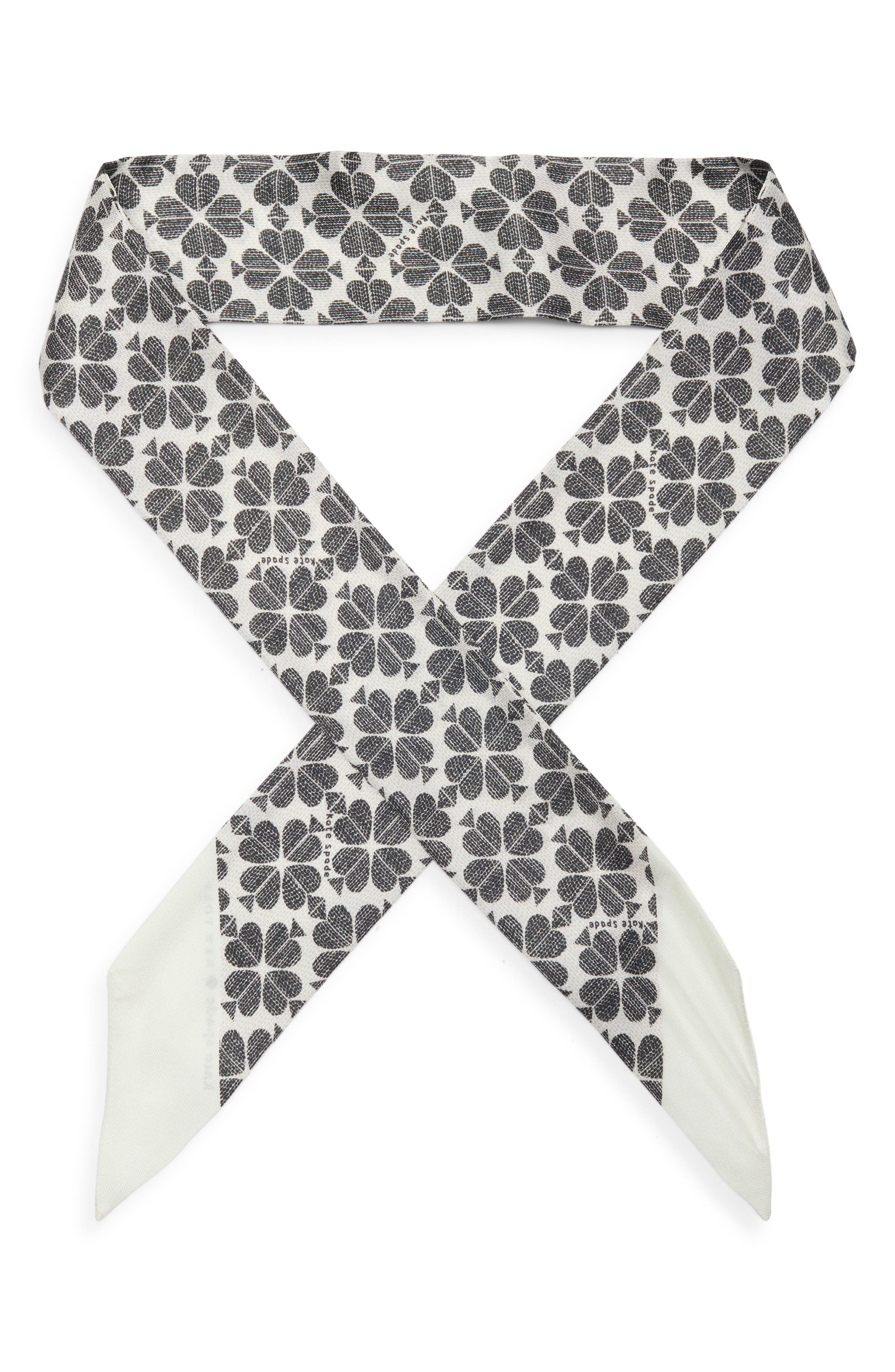 spade flower silk skinny scarf