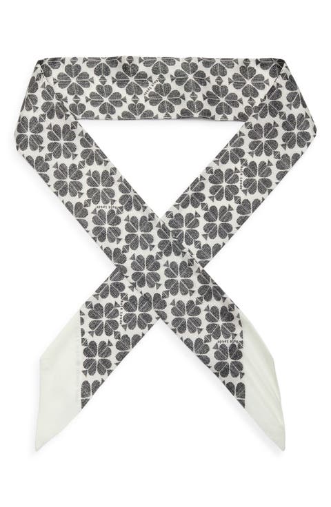 spade flower silk skinny scarf
