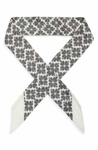 spade flower silk skinny scarf