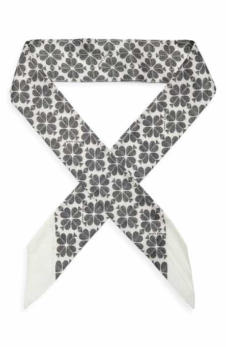 spade flower silk skinny scarf