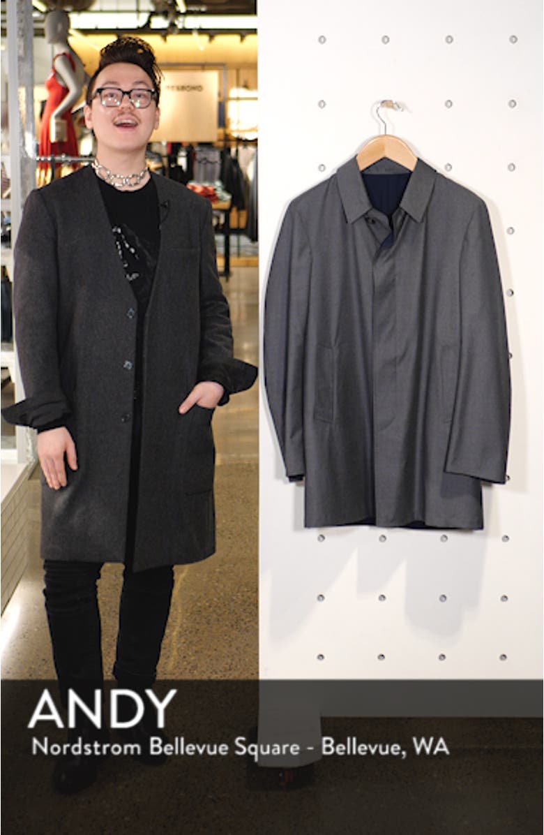 Classic Fit Reversible Wool & Silk Overcoat, sales video thumbnail