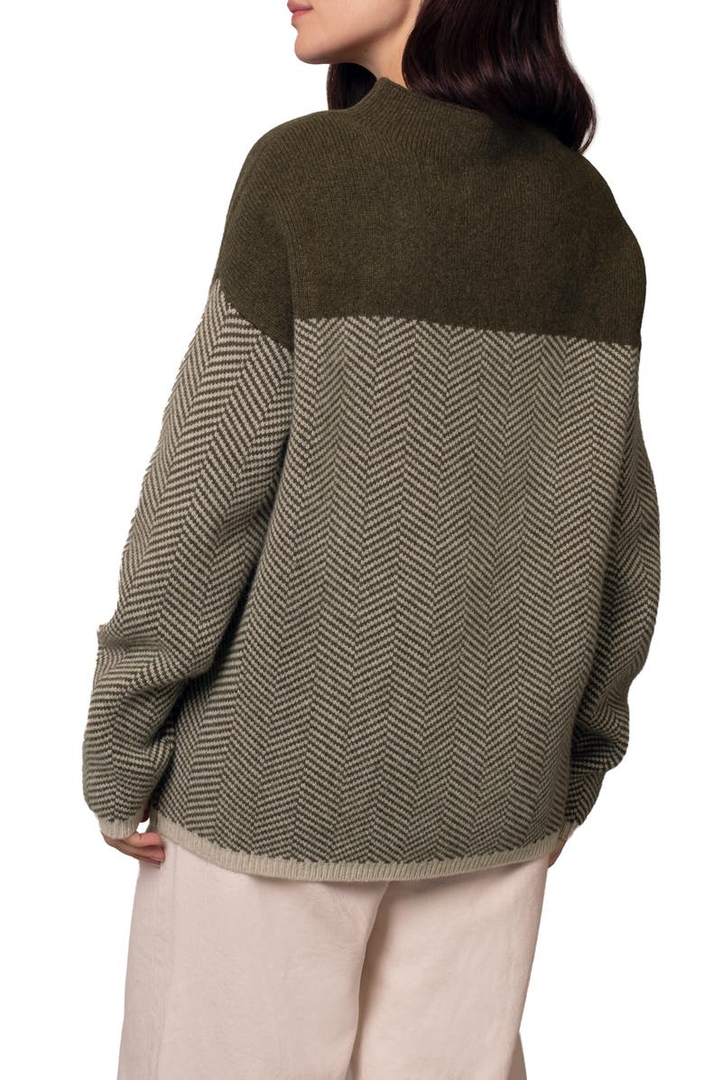 Celtic & Co. Felted Funnel Neck Sweater, Alternate, color, Moss Chevron