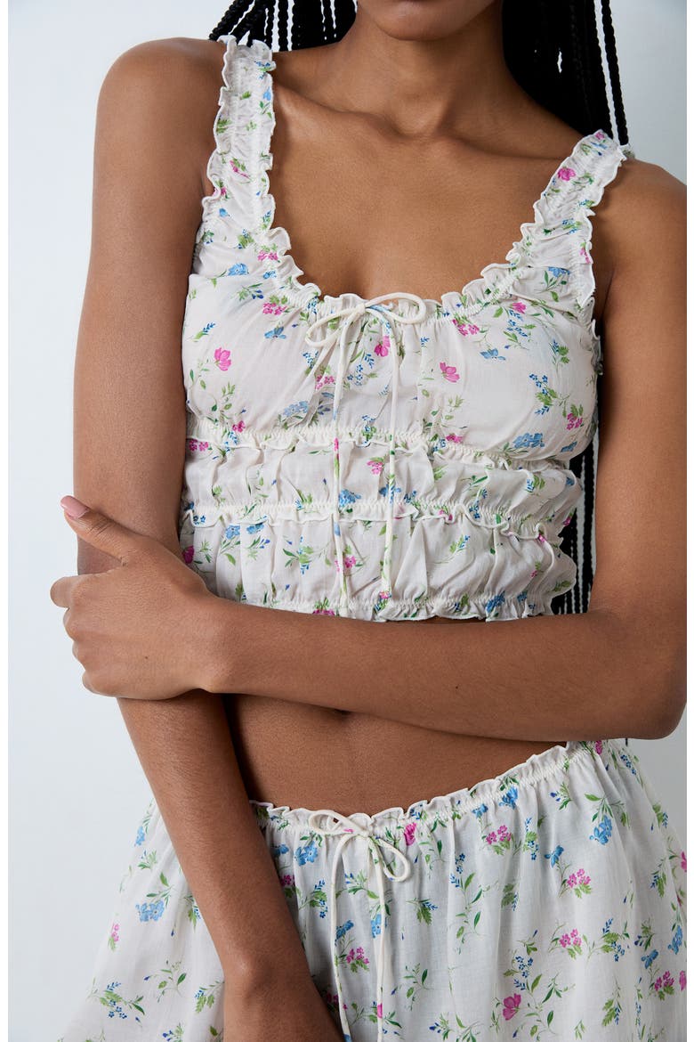 Prati Ruffle Crop Pajama Camisole, Alternate, color, IMPRIME FOND ECRU