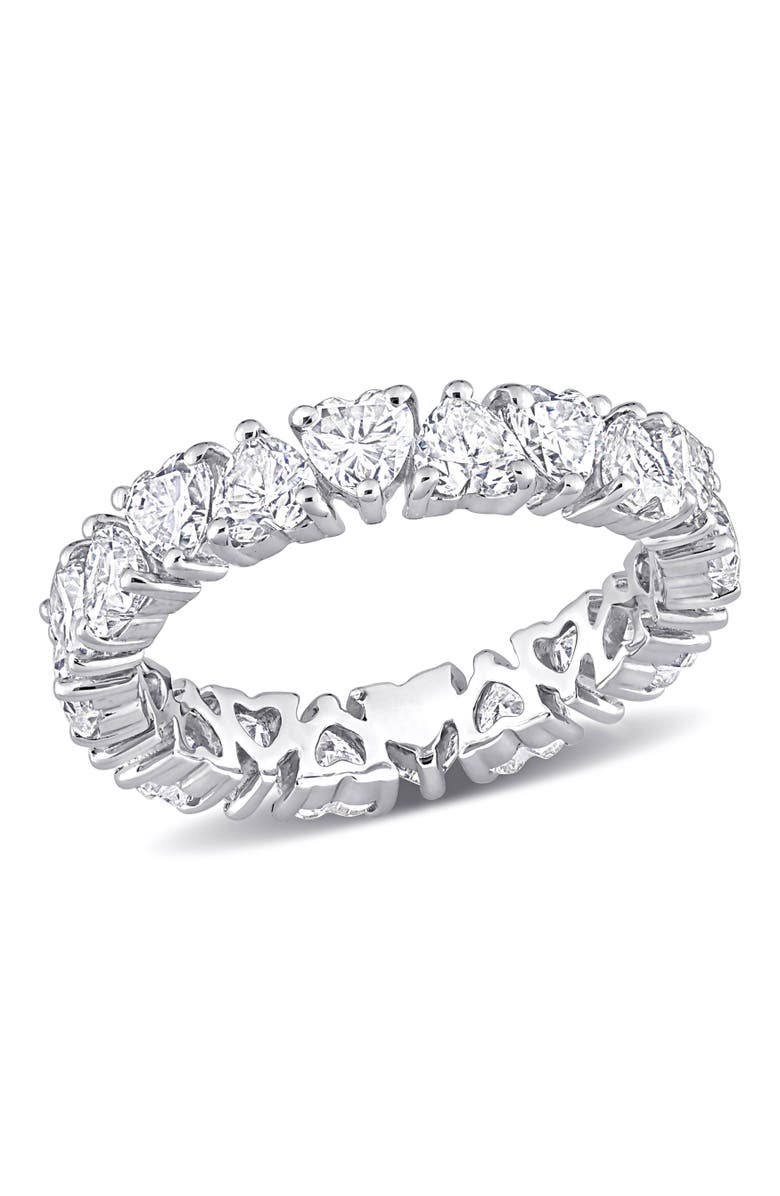 Julianna B. Moissanite Heart Eternity Ring, Main, color, Sterling Silver