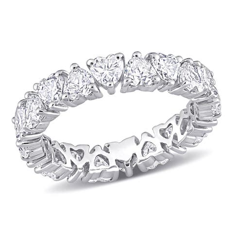 Moissanite Heart Eternity Ring